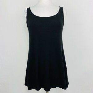 Eileen Fisher Women’s M Top Tank Black Sleeveless 100% Silk Crepe #b